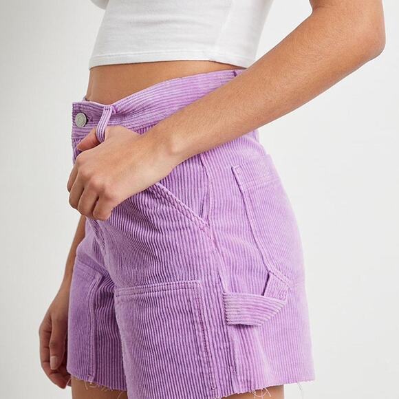 pacsun lilac corduroy shorts y2k cargo utility high waist 24 - Picture 3 of 7